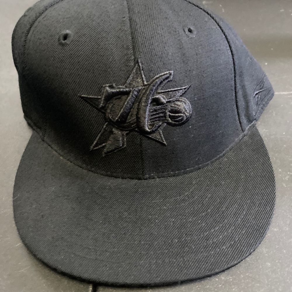 Black Reebok 76ers Hat Size 7 3/4